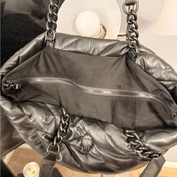 Kurt Geiger shopper tote! NEW! Never used! Quilted Black Leather Shoulder - Picture 2 of 4